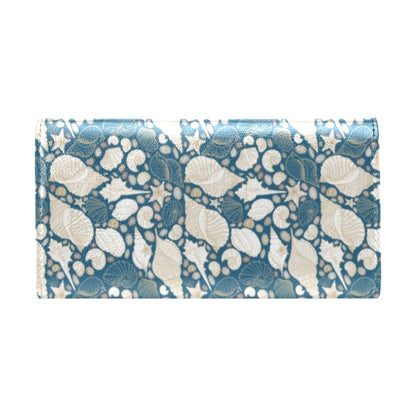 Seashell Print Design LKS308 Women's Trifold Wallet