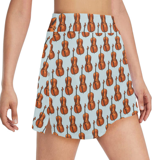 Violin Print Design LKS406 17" Golf & Pickleball Skort with Pockets