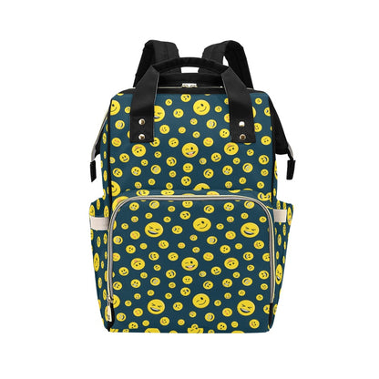 Smiley Face Emoji Print Design LKS301 Diaper Bag Backpack