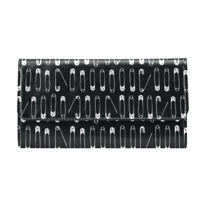 Safety Pin Print Design LKS302 Women's Trifold Wallet