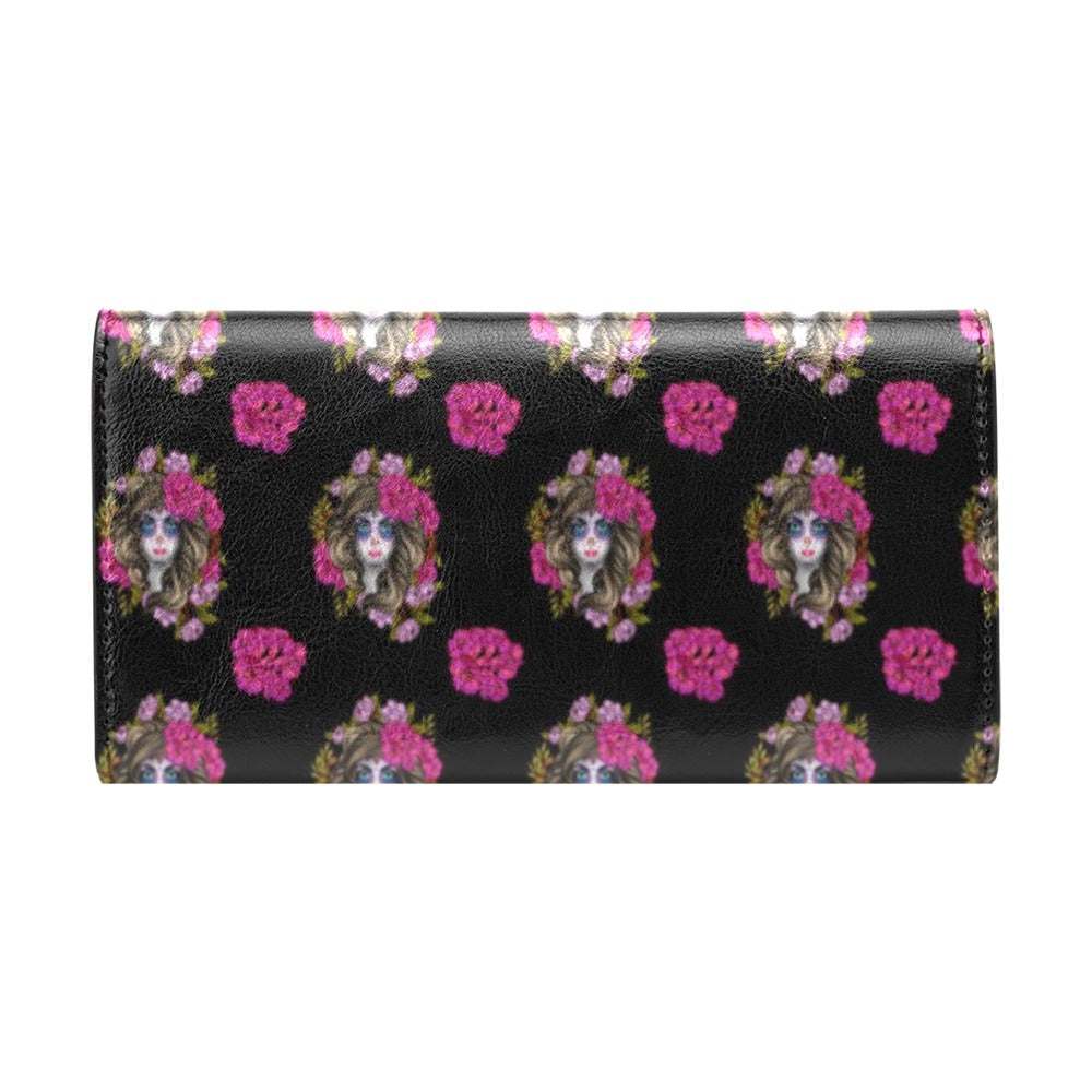 Day of the Dead Makeup Girl Women's Trifold Wallet