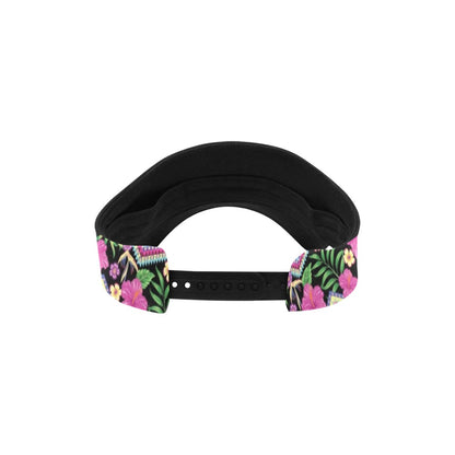Hibiscus Pink Zigzag Line Pattern Design LKS307 Unisex Sun Visor