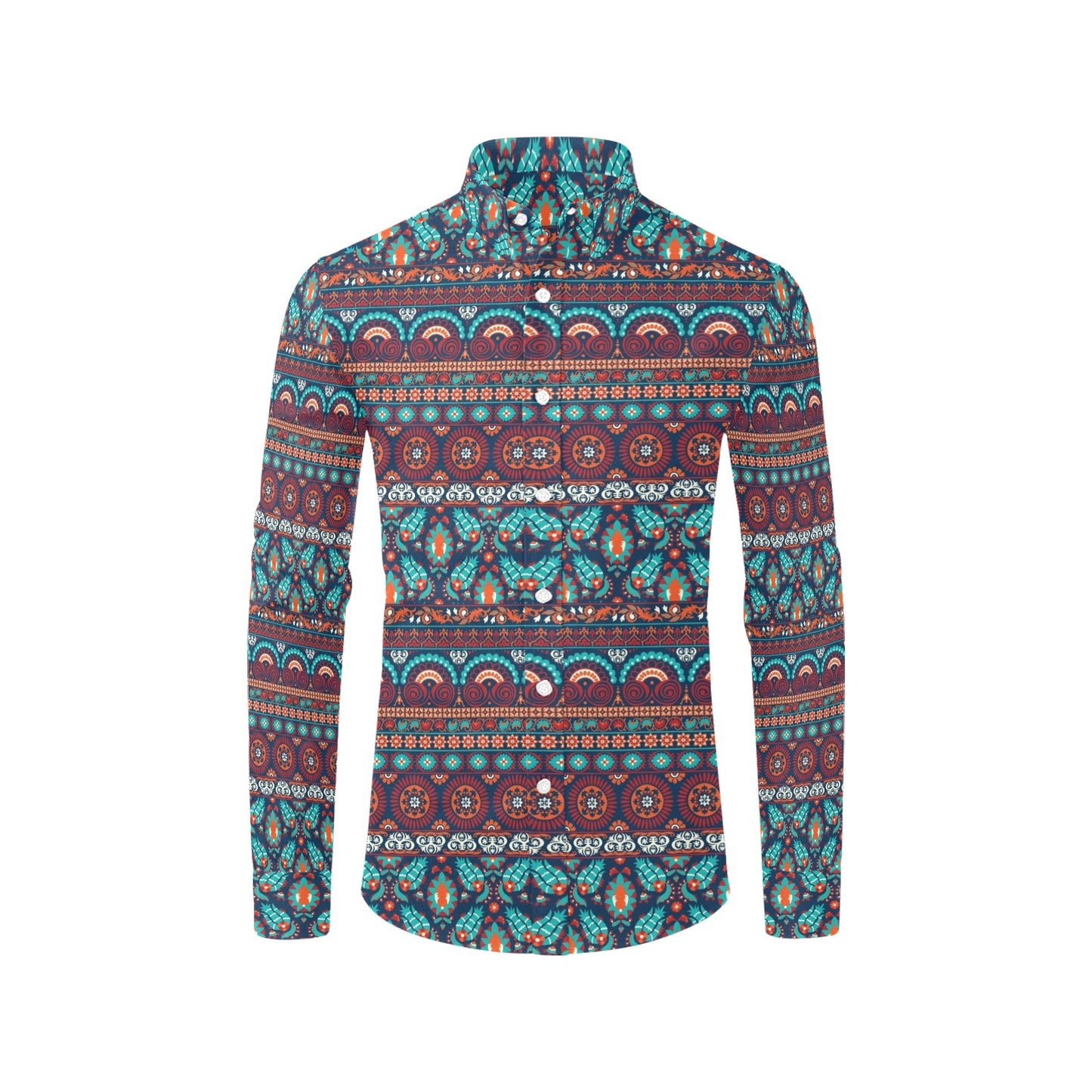 Suzani Print Design LKS302 Men's Long Sleeve Dress Shirt