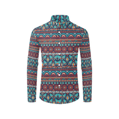 Suzani Print Design LKS302 Men's Long Sleeve Dress Shirt