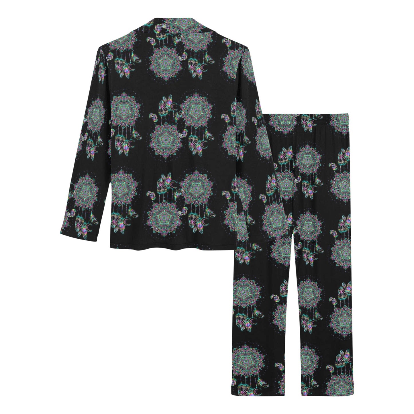 Dream Catcher Colorful Hand Draw Women's Long Pajama Set