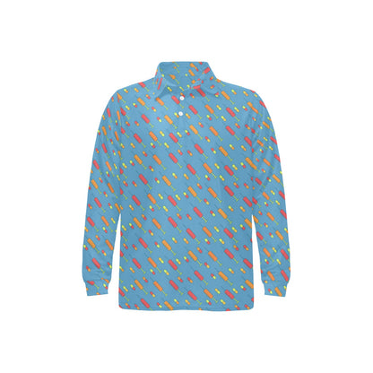 Phlebotomist Medical Pattern Long Sleeve Polo Shirt For Men's