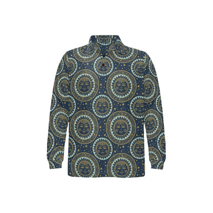 Boho Sun Dream Long Sleeve Polo Shirt For Men's
