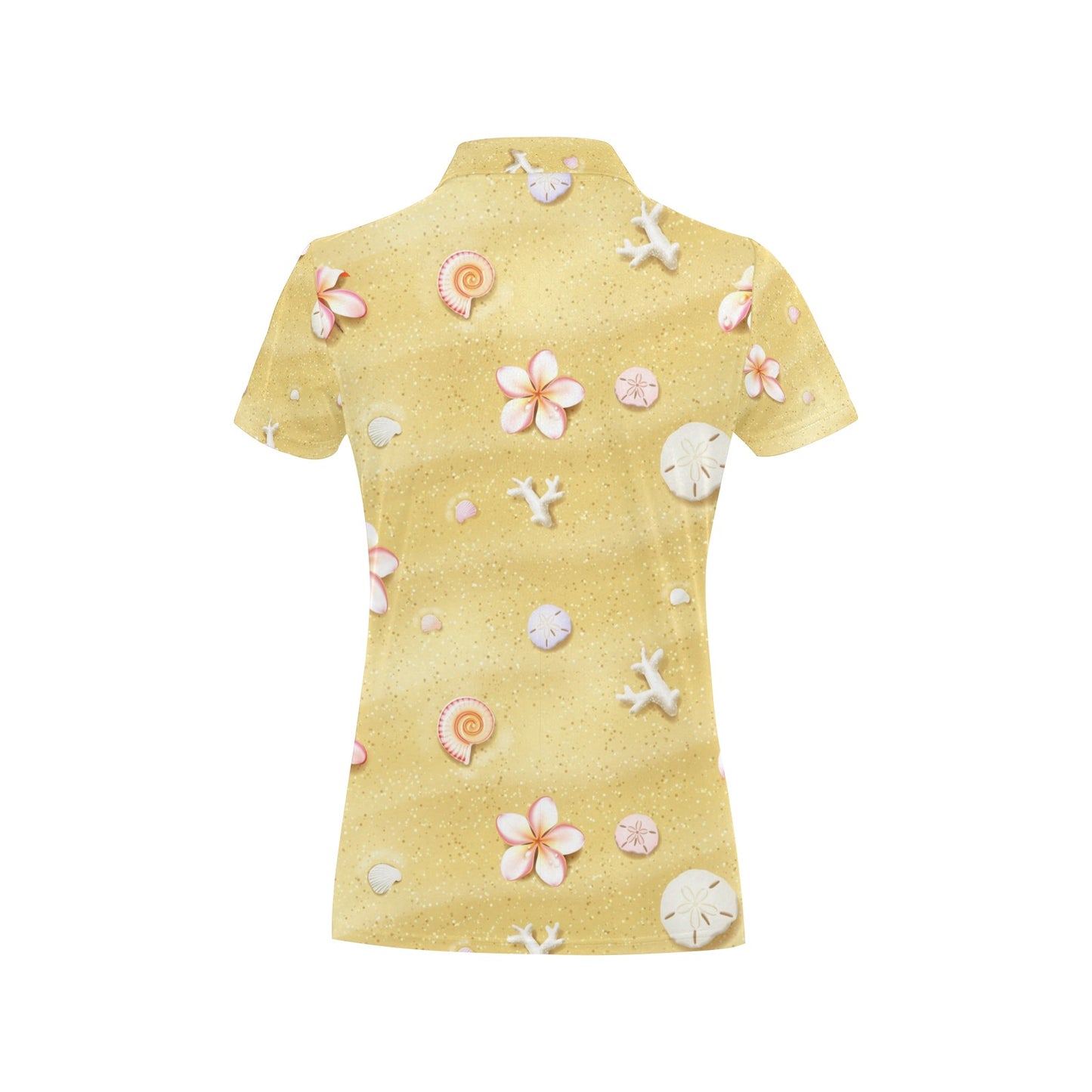 Beach Theme Print Women's Polo Shirt