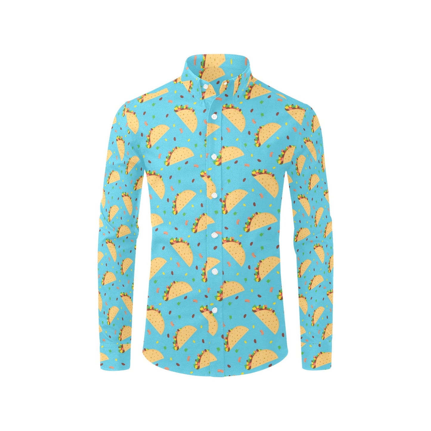 Taco Print Design LKS303 Men's Long Sleeve Dress Shirt