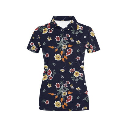 Summer Floral Pattern Print Design SF01 Women's Polo Shirt