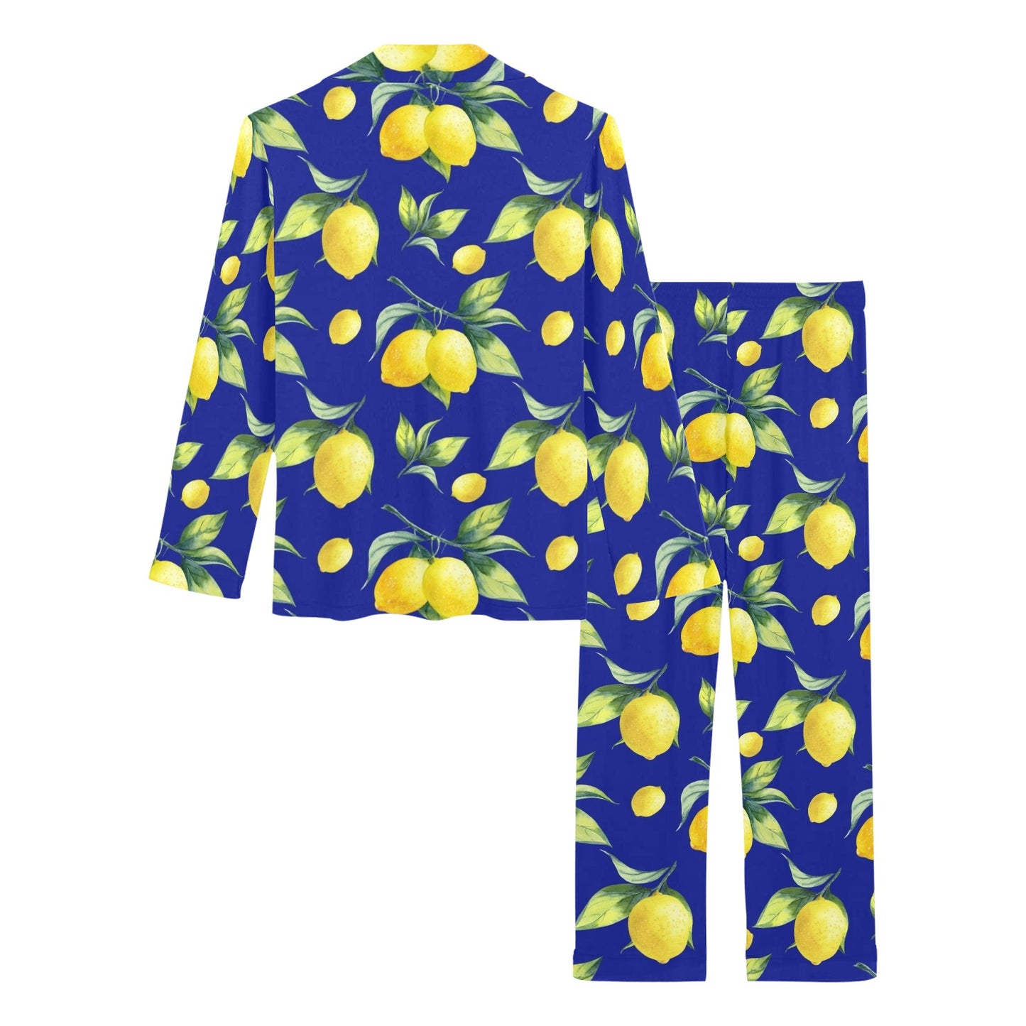 Lemon Pattern Print Design LM06 Women's Long Pajama Set