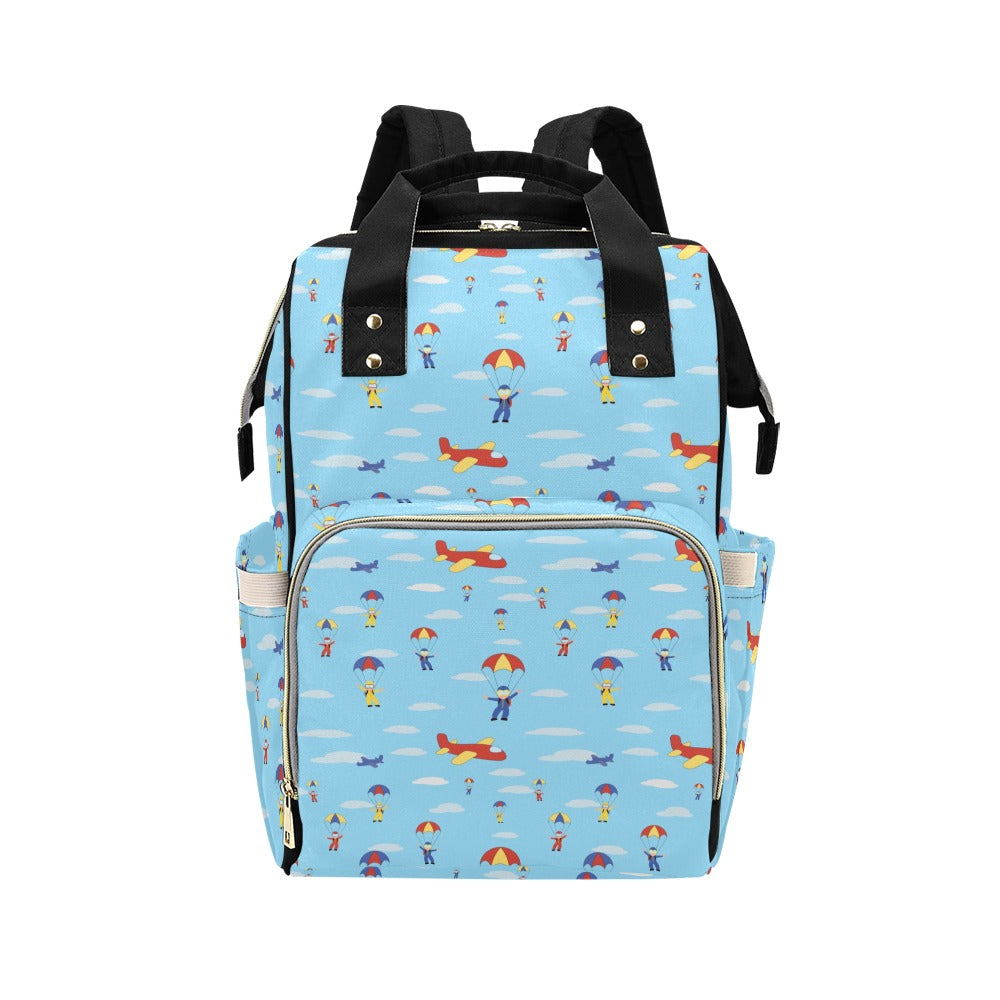 Skydiver Print Design LKS304 Diaper Bag Backpack