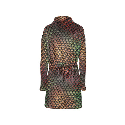 Snake Skin Colorful Print Women's Fleece Robe
