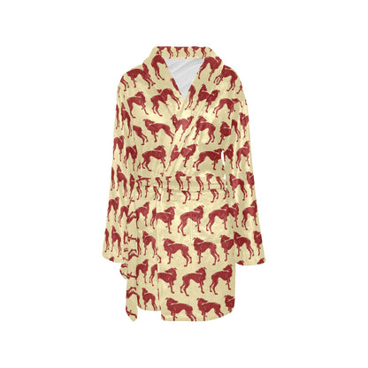 Whippets Print Design LKS301 Women's Fleece Robe