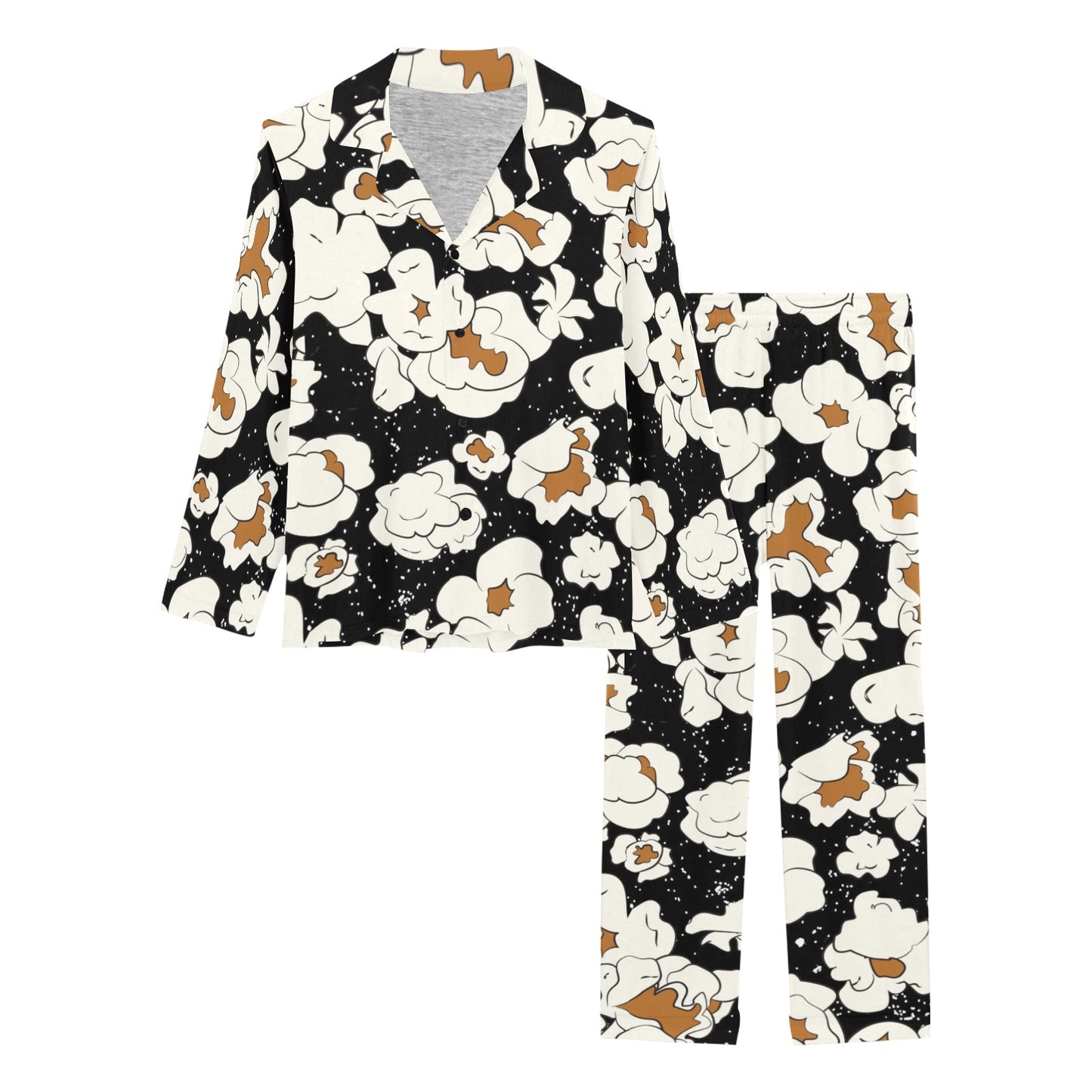 Popcorn Pattern Print Design A02 Women's Long Pajama Set