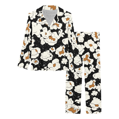 Popcorn Pattern Print Design A02 Women's Long Pajama Set