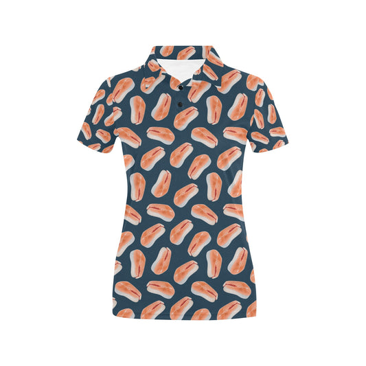 Salmon Steak Print Design LKS306 Women's Polo Shirt