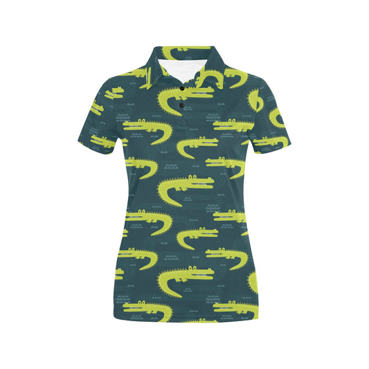 Alligator Pattern Print Design 03 Women's Polo Shirt