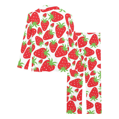 Strawberry Pattern Print Design SB01 Women's Long Pajama Set