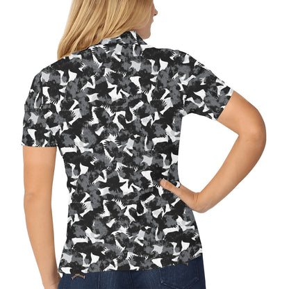 Crow Pattern Print Design 01 Women's Polo Shirt