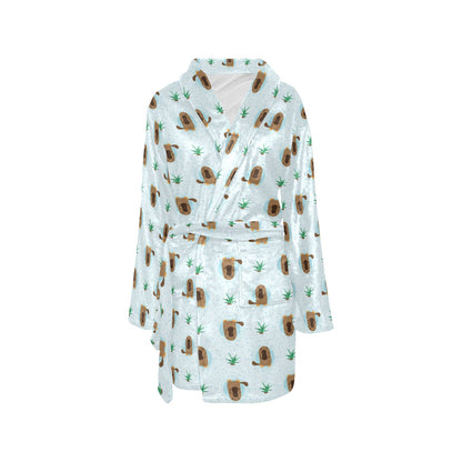 Platypus Pattern Print Design A04 Women's Fleece Robe