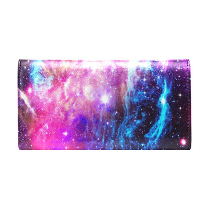 Galaxy Night Purple Space Print Women's Trifold Wallet