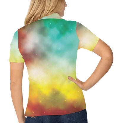 Nebula Pattern Print Design A04 Women's Polo Shirt