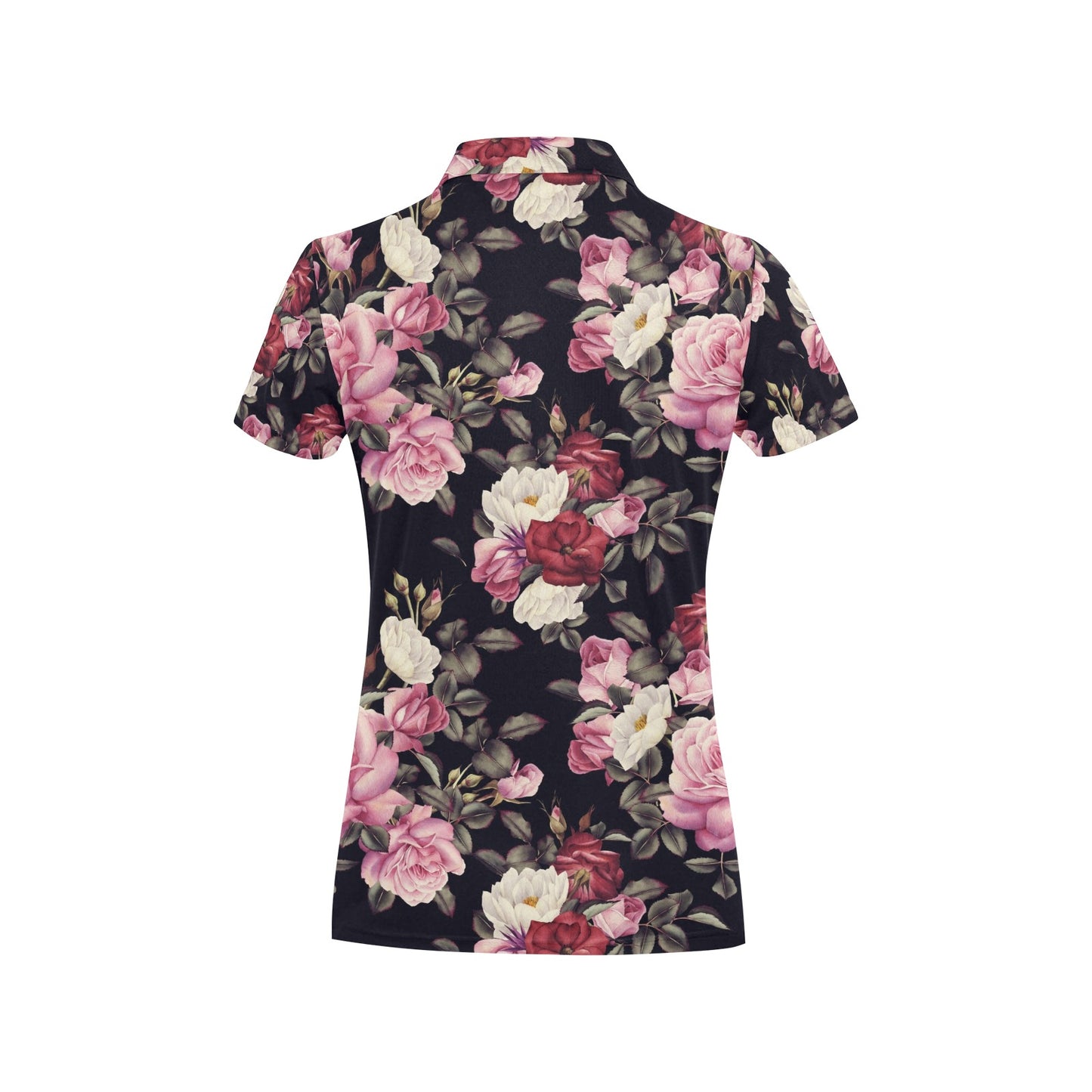 Rose Pattern Women's Polo Shirt