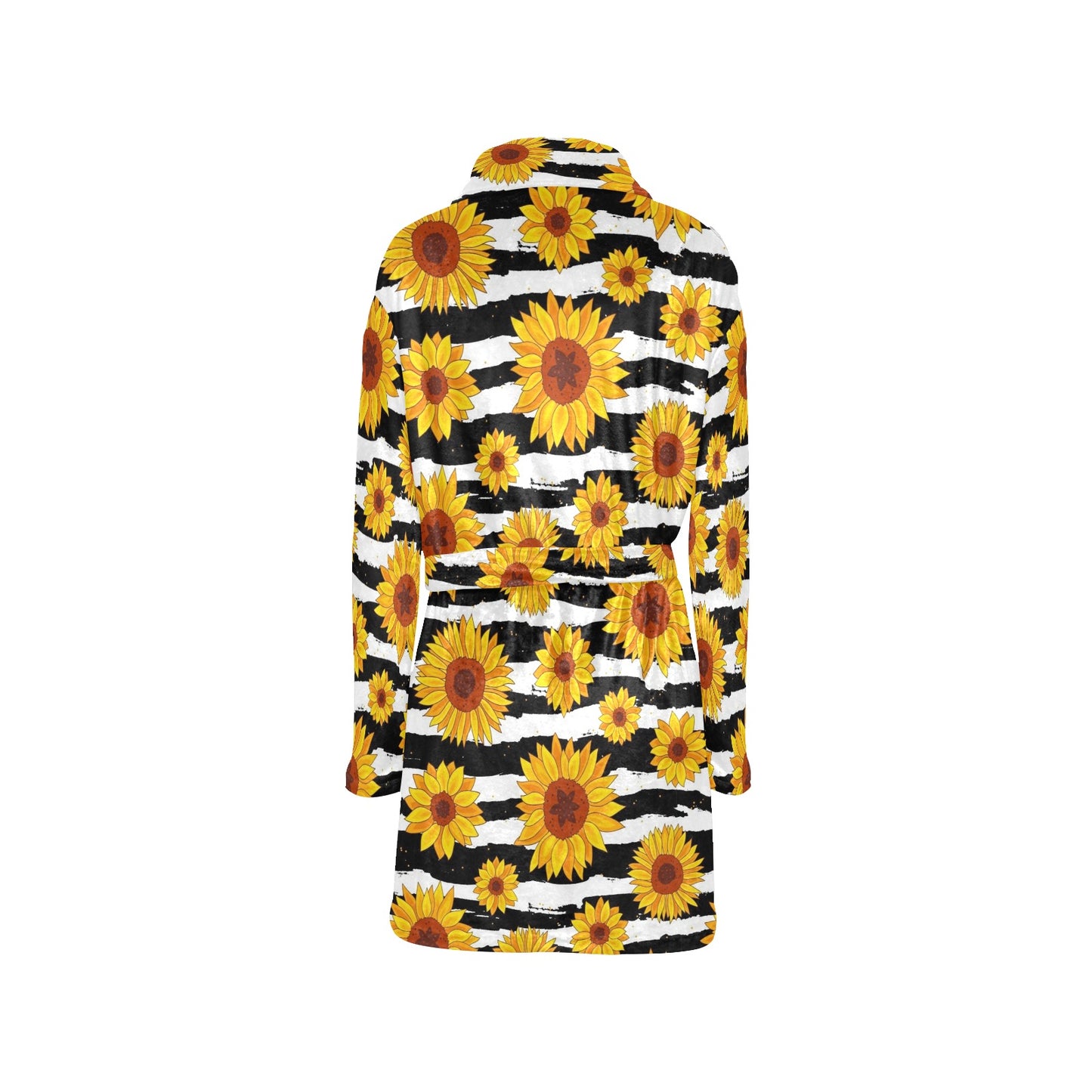 Sunflower Pattern Print Design SF010 Women's Fleece Robe