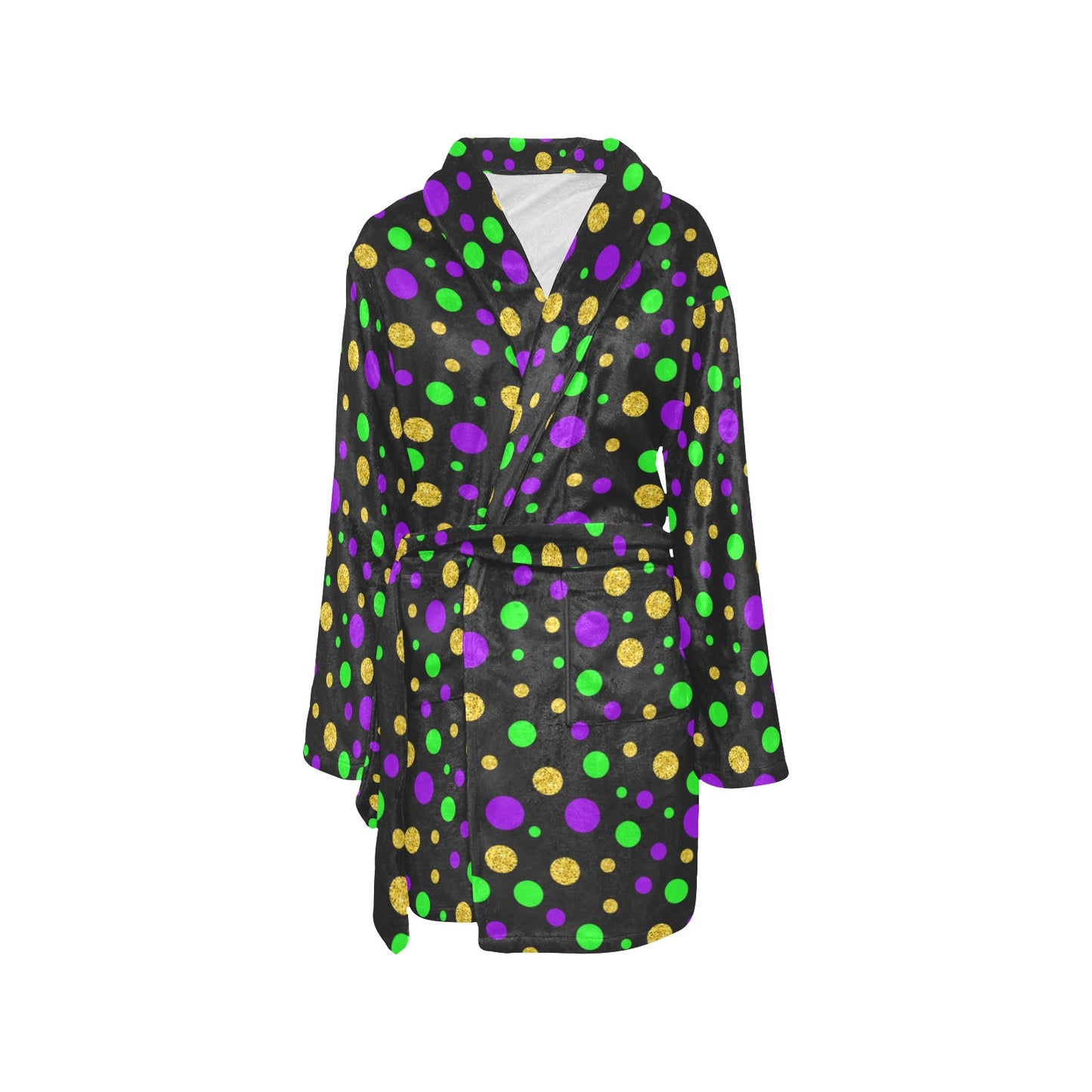 Mardi Gras Pattern Print Design 07 Women's Fleece Robe
