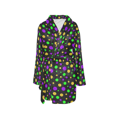 Mardi Gras Pattern Print Design 07 Women's Fleece Robe