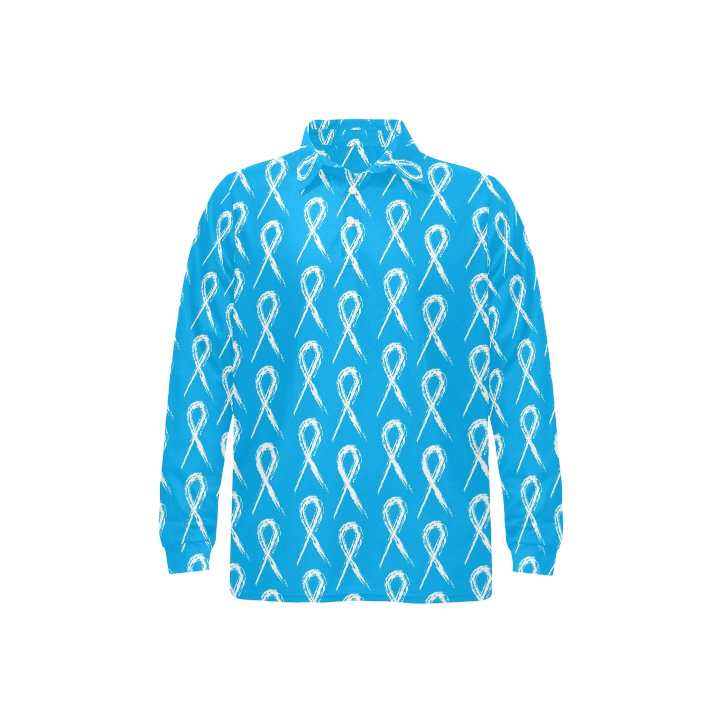 Prostate cancer Pattern Print Design A03 Long Sleeve Polo Shirt For Men's