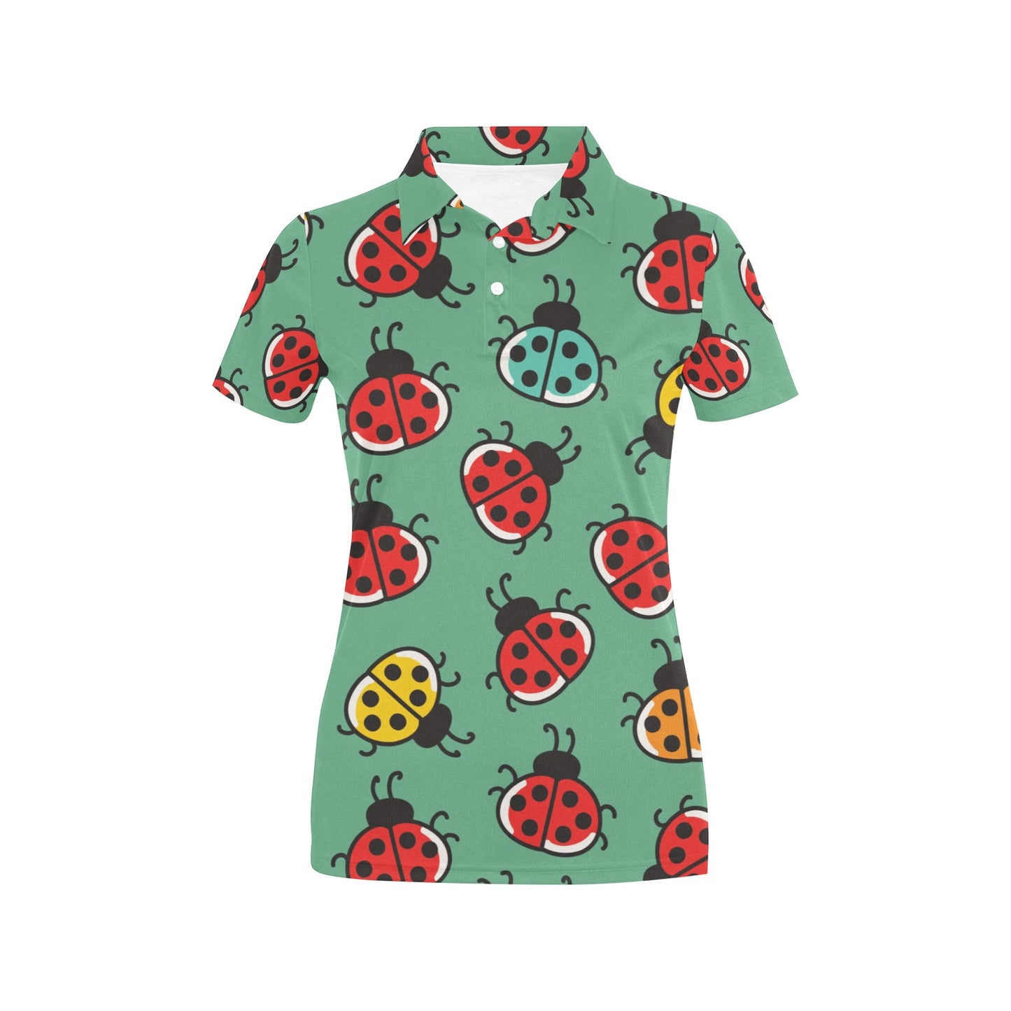Ladybug Pattern Print Design 02 Women's Polo Shirt