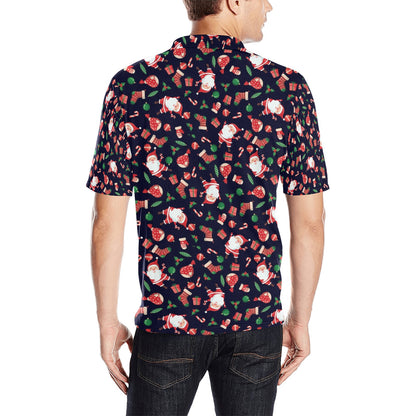 Santa Christmas Themed Print Design LKS304 Men Polo Shirt
