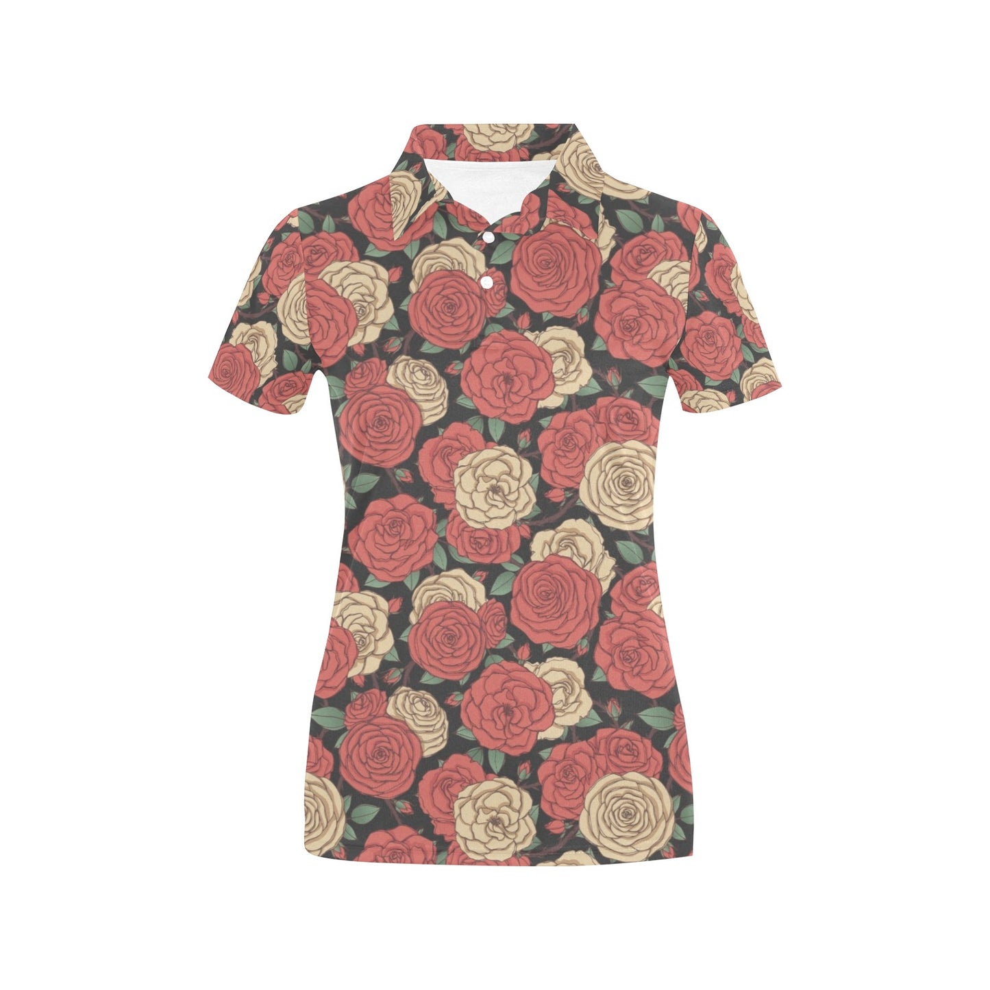 Camellia Pattern Print Design CM01 Women's Polo Shirt