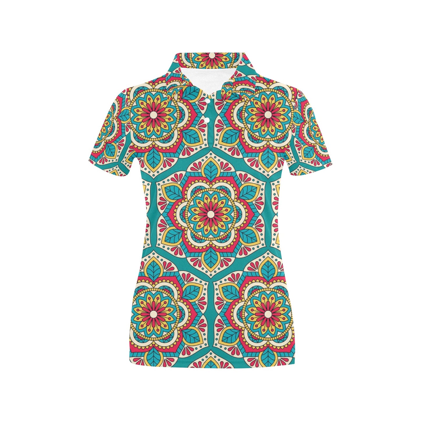 Mandala Pattern Print Design 03 Women's Polo Shirt