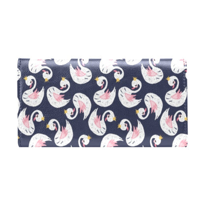 Swan Print Design LKS403 Women's Trifold Wallet