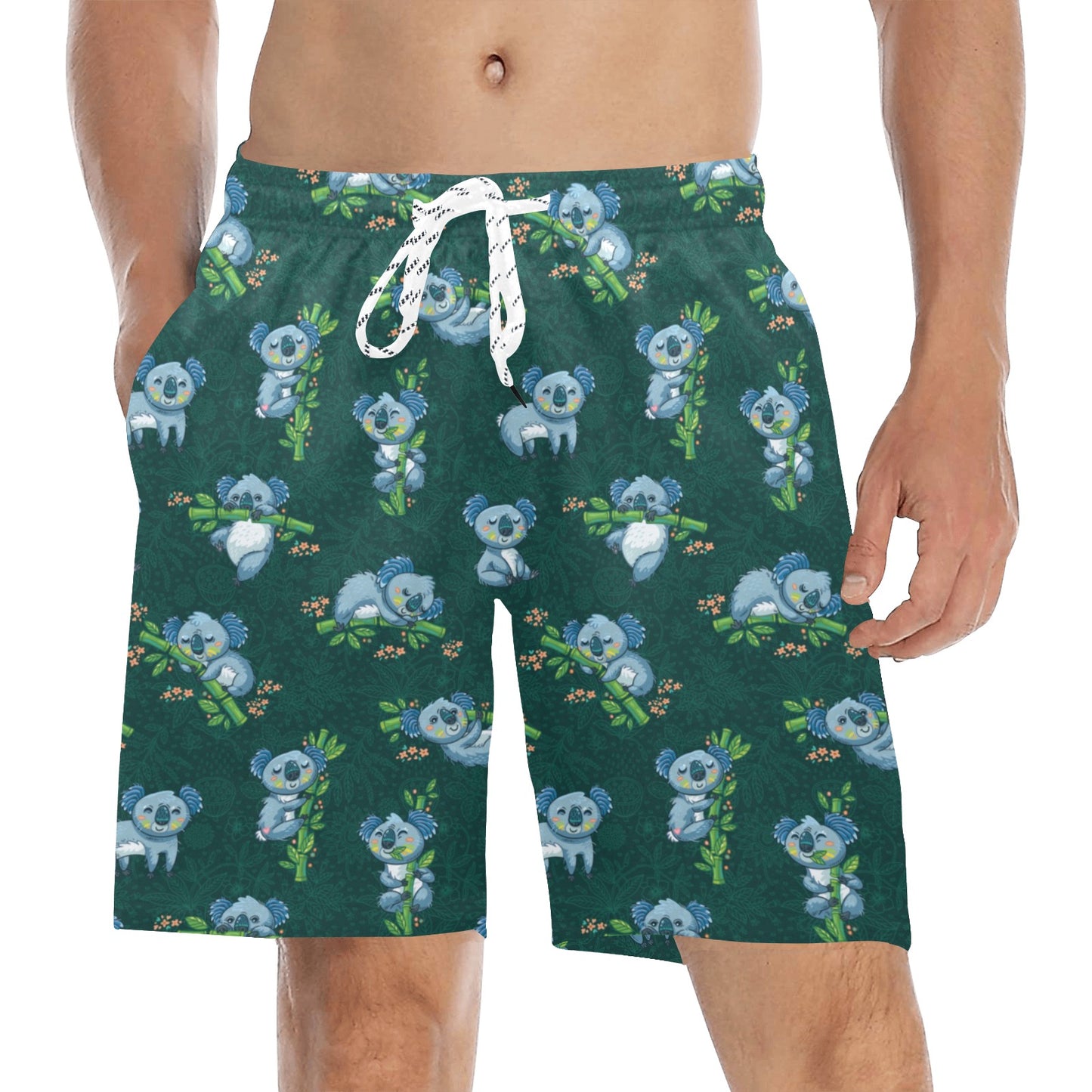 Koala Blue Design Print Men's Swim Trunks Beach Shorts
