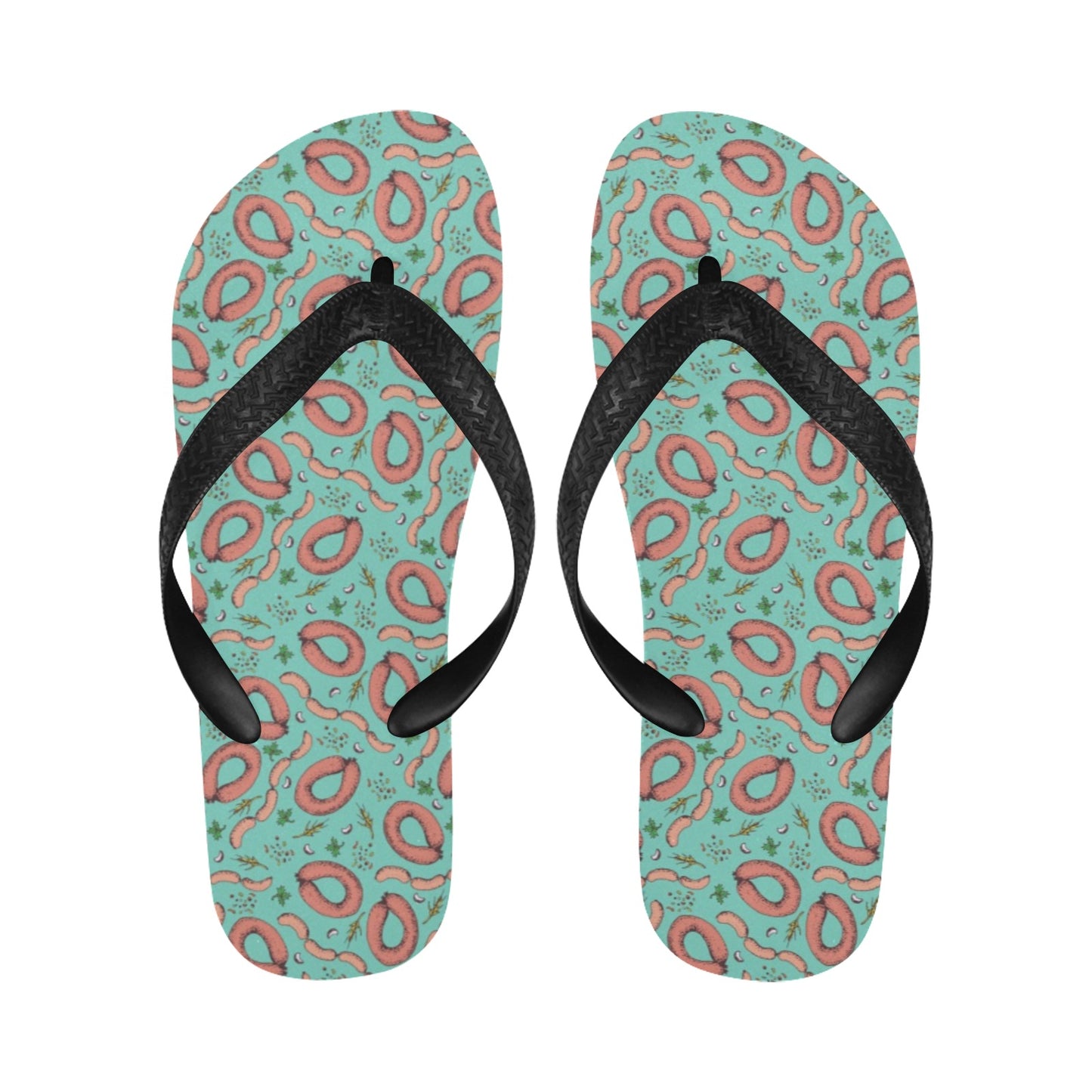 Sausage Print Design LKS303 Flip Flops