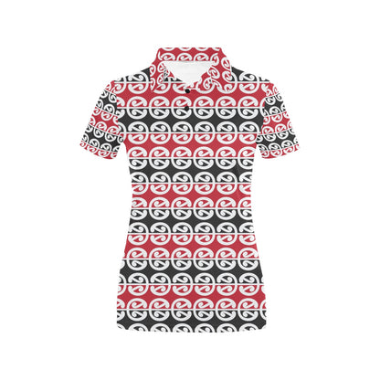 Maori Classic Themed Design Print Women's Polo Shirt