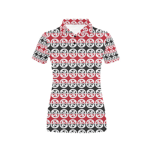 Maori Classic Themed Design Print Women's Polo Shirt