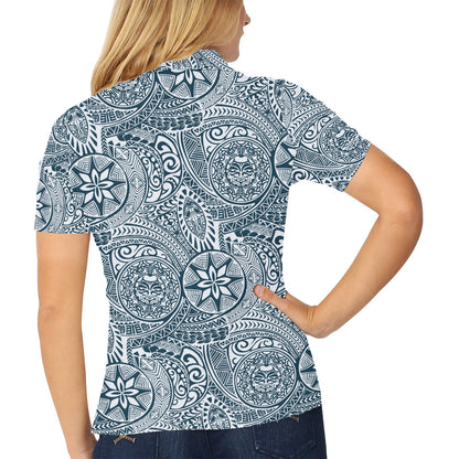 Samoan Pattern Print Design LKS306 Women's Polo Shirt