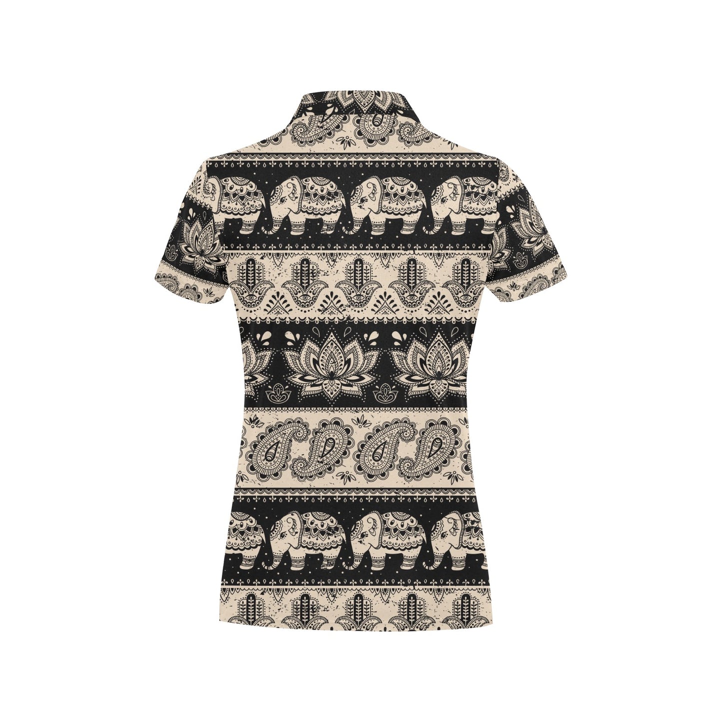Elephant Hansa Lotus Pattern Women's Polo Shirt