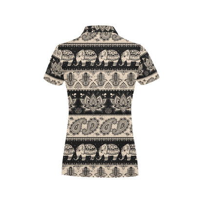 Elephant Hansa Lotus Pattern Women's Polo Shirt