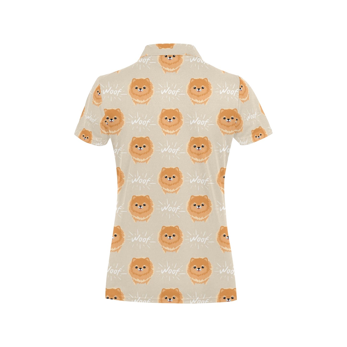 Pomeranians Pattern Print Design A04 Women's Polo Shirt