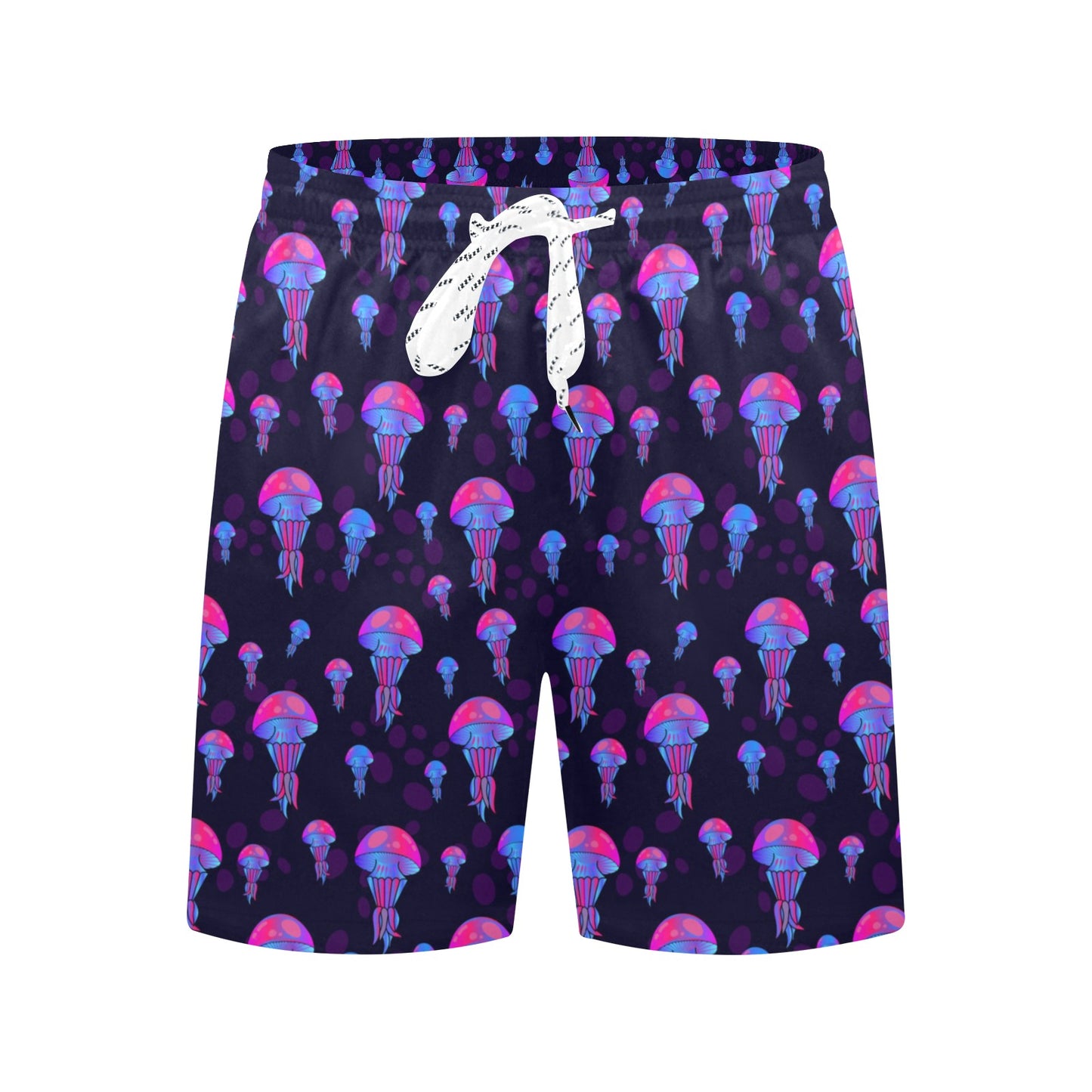 Jellyfish Neon Print Men's Swim Trunks Beach Shorts
