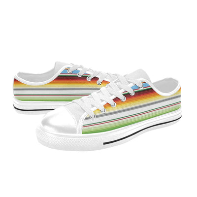 Serape Print Design LKS302 Women's White Low Top Shoes