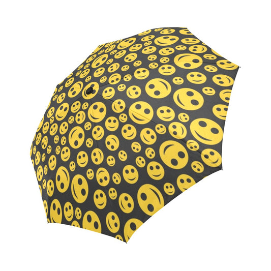 Smiley Face Emoji Print Design LKS304 Anti-UV Automatic Umbrella