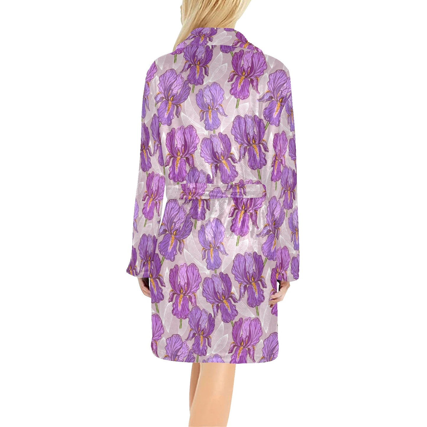 Iris Pattern Print Design IR05 Women's Fleece Robe