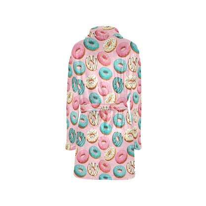 Donut Pattern Print Design DN06 Women's Fleece Robe